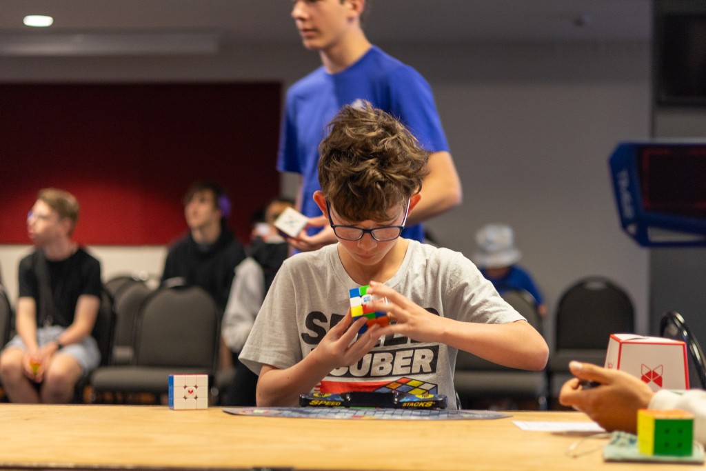Beau solving a 3x3 at Nationals